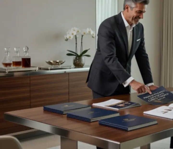 Exkluzív corporate rendezvényrészlet elegáns vendégekkel és tematikus dekorral