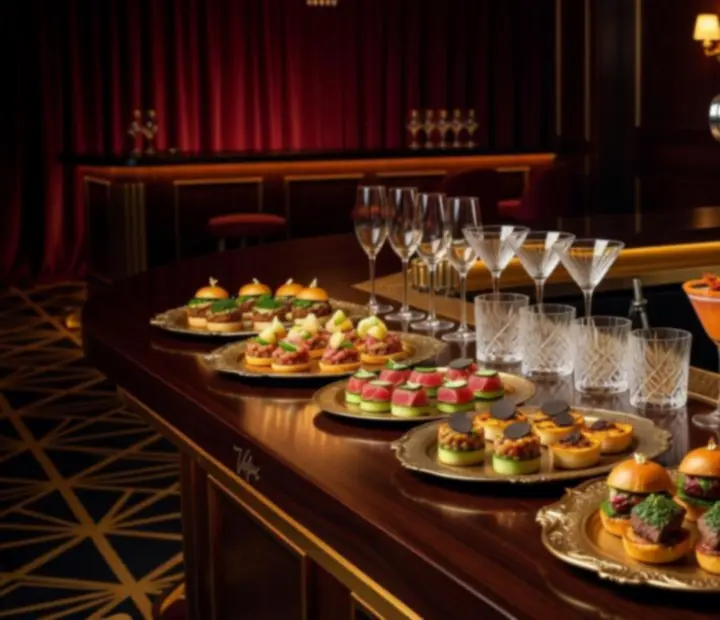 Prémium catering fogások és elegáns bárpult kaszinó-hangulatú gálaeseményen